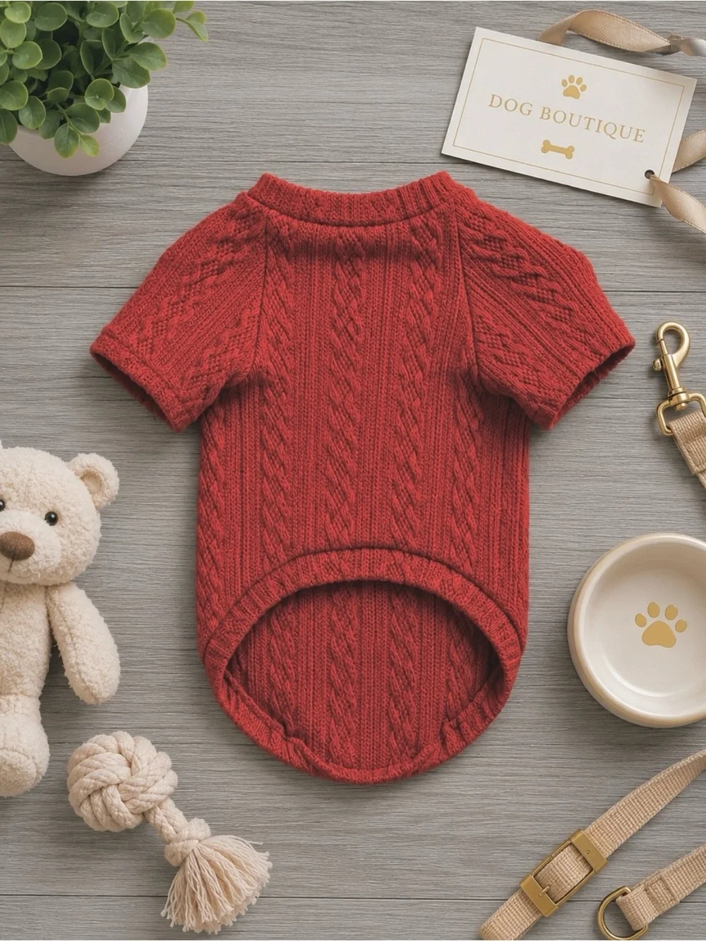Knit Dog Sweater | Soft Rust Cable Knit Dog Shirt Size: Medium | New